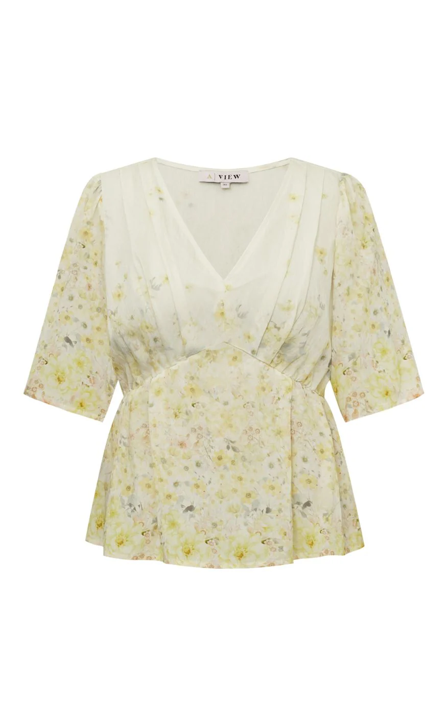 A-View Bluse - Aurora - Pale Yellow