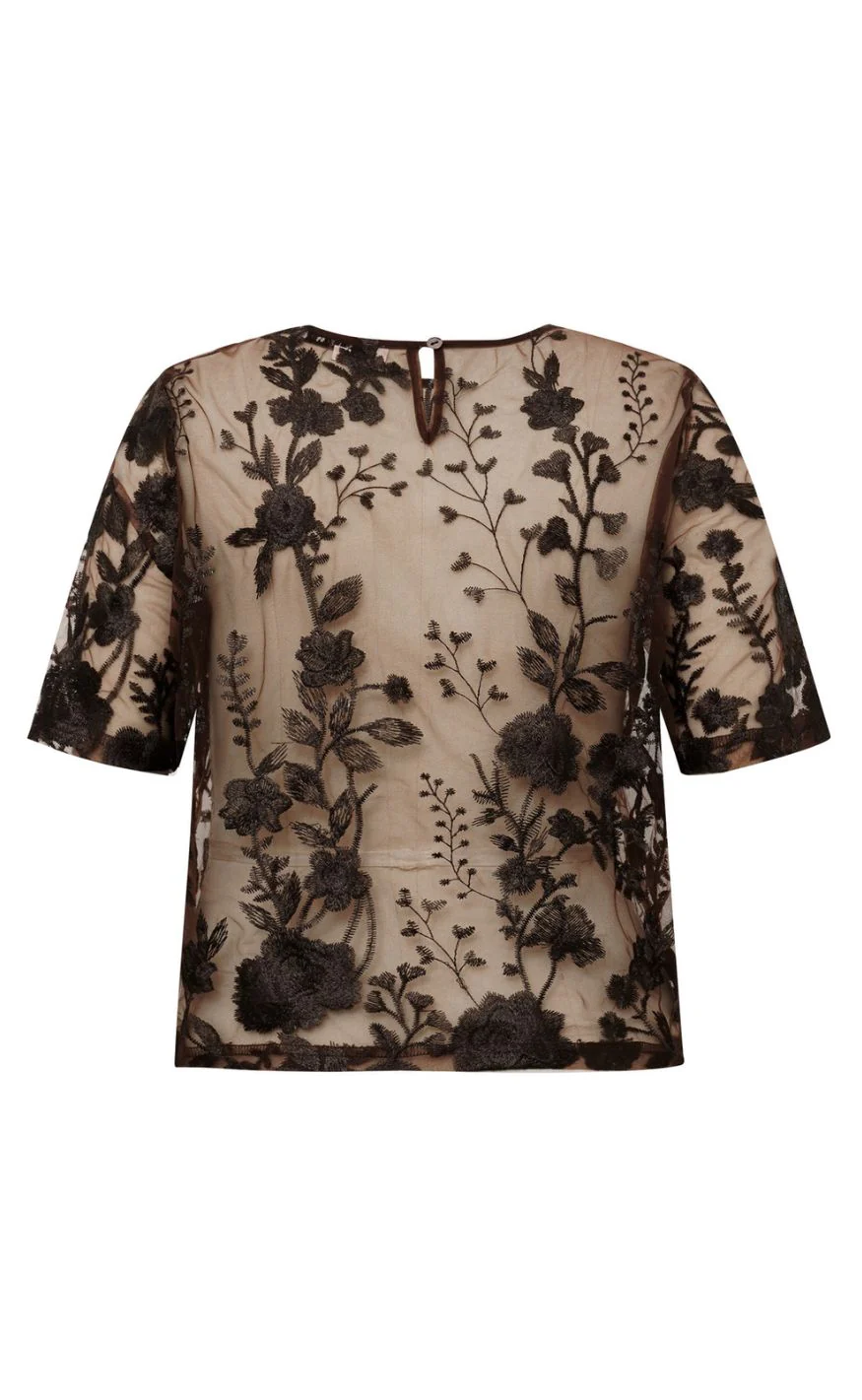 A-View Bluse - Fuchsia - Dark Brown - Image 5