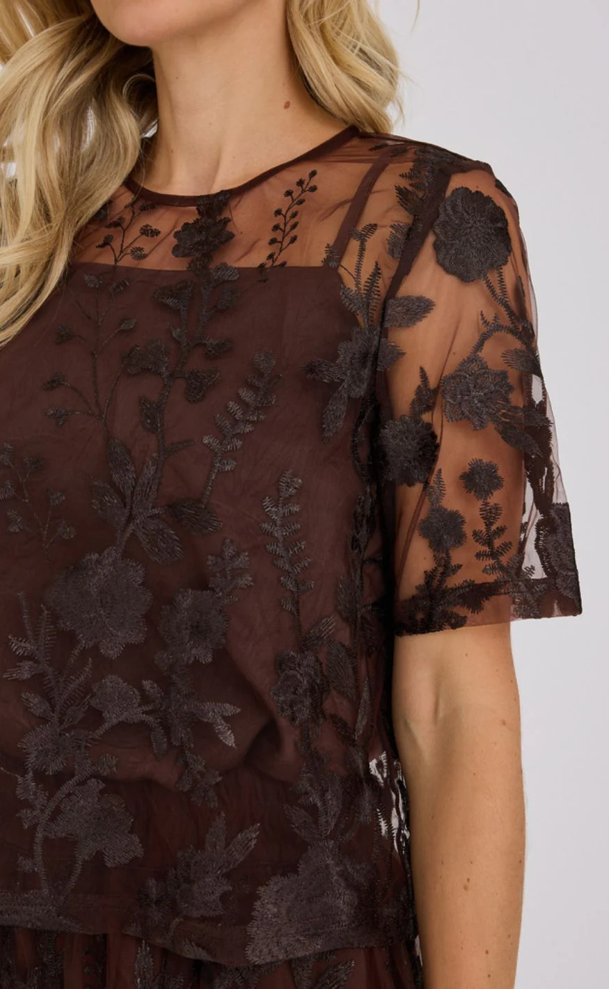 A-View Bluse - Fuchsia - Dark Brown - Image 6