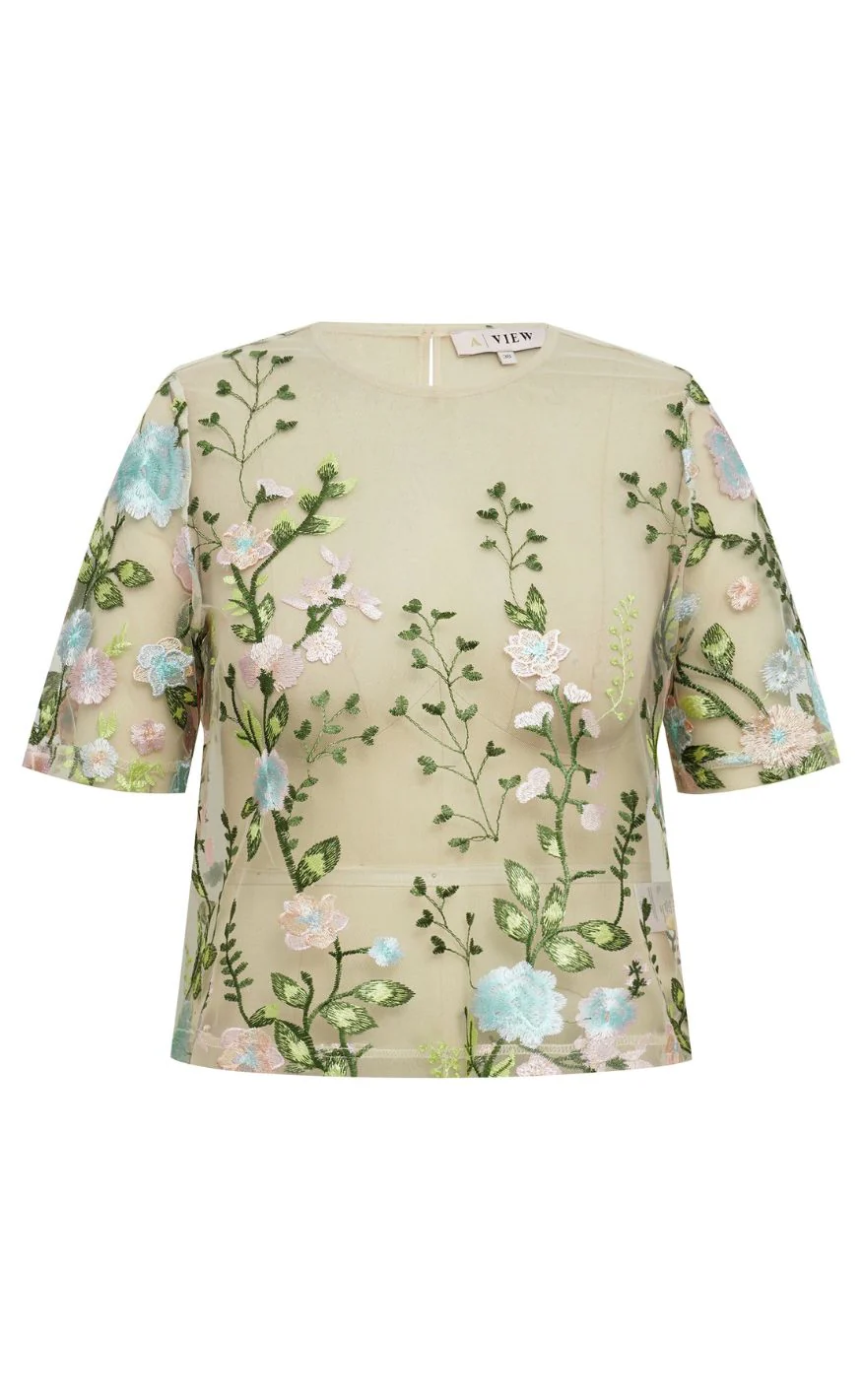 A-View Bluse - Fuschia - Rose/Blue