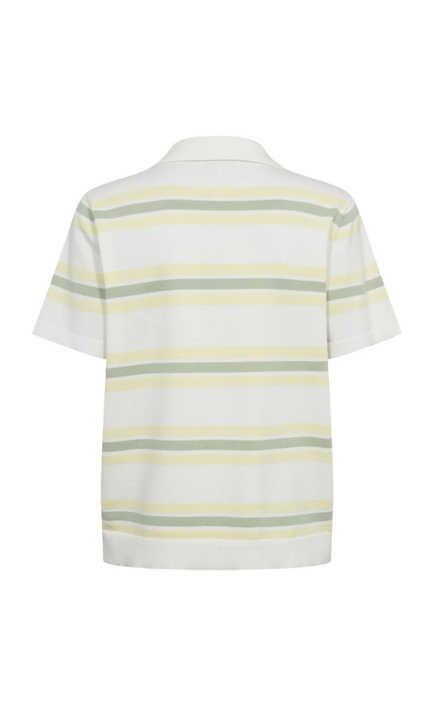A-View Bluse - Polo Stripe - White/Yello - Image 3