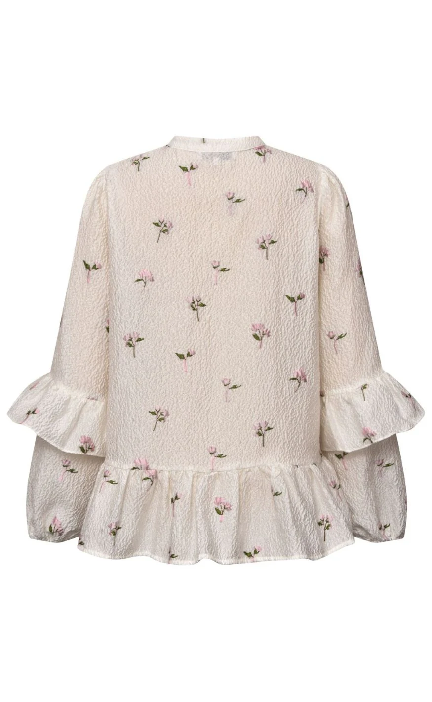 A-View Bluse - Selino - White/Pink - Image 3