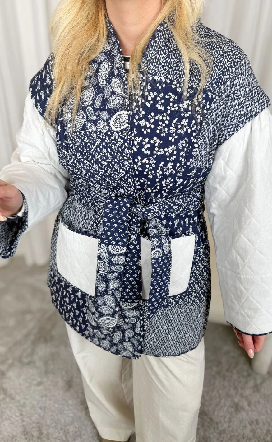 A-View Jakke - Katie patch - 687 Navy/white - Image 4