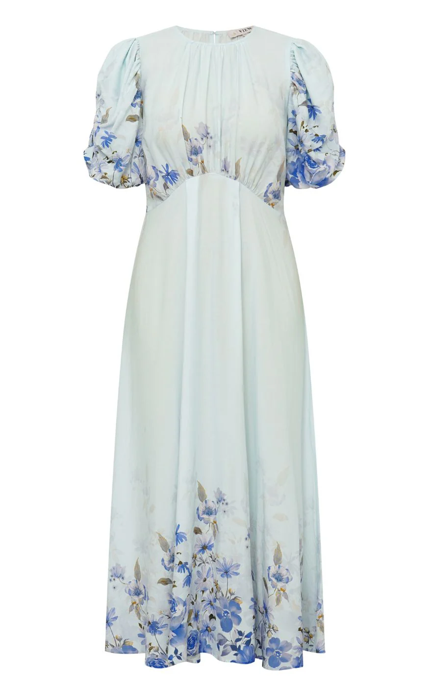 A-View Kjole - Botanic - Light Blue