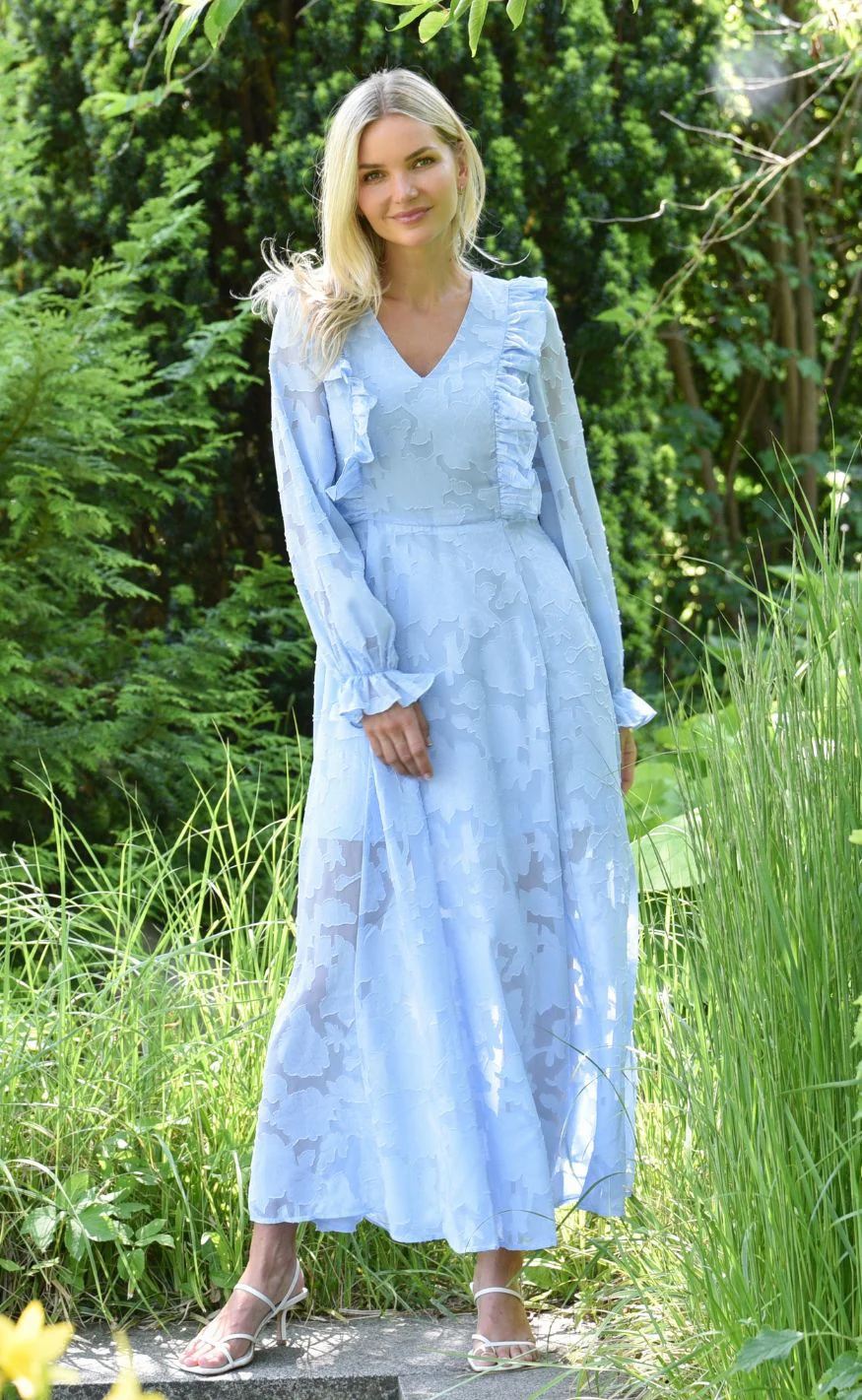 A-View Kjole - Floretta Maxi - Light Blue - Image 3