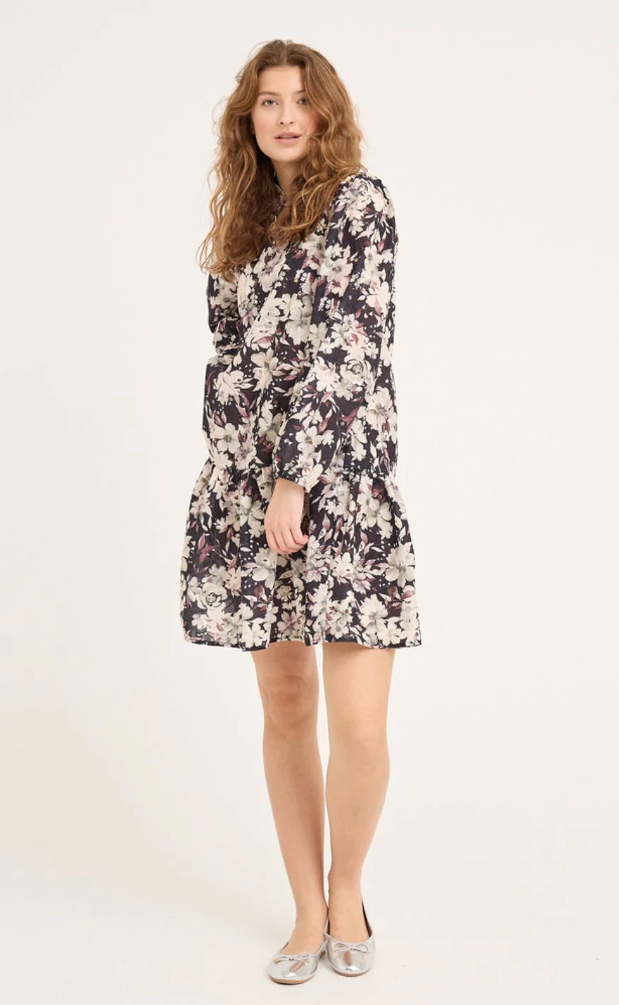 A-View Kjole - Grete - Black/ Off White - Image 2