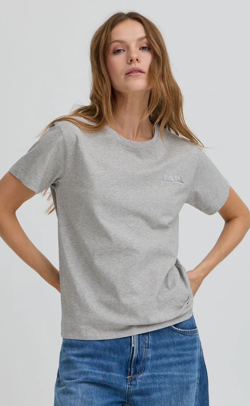 BALL Original T-shirt - Simona - Medium Gray Melange - Image 2