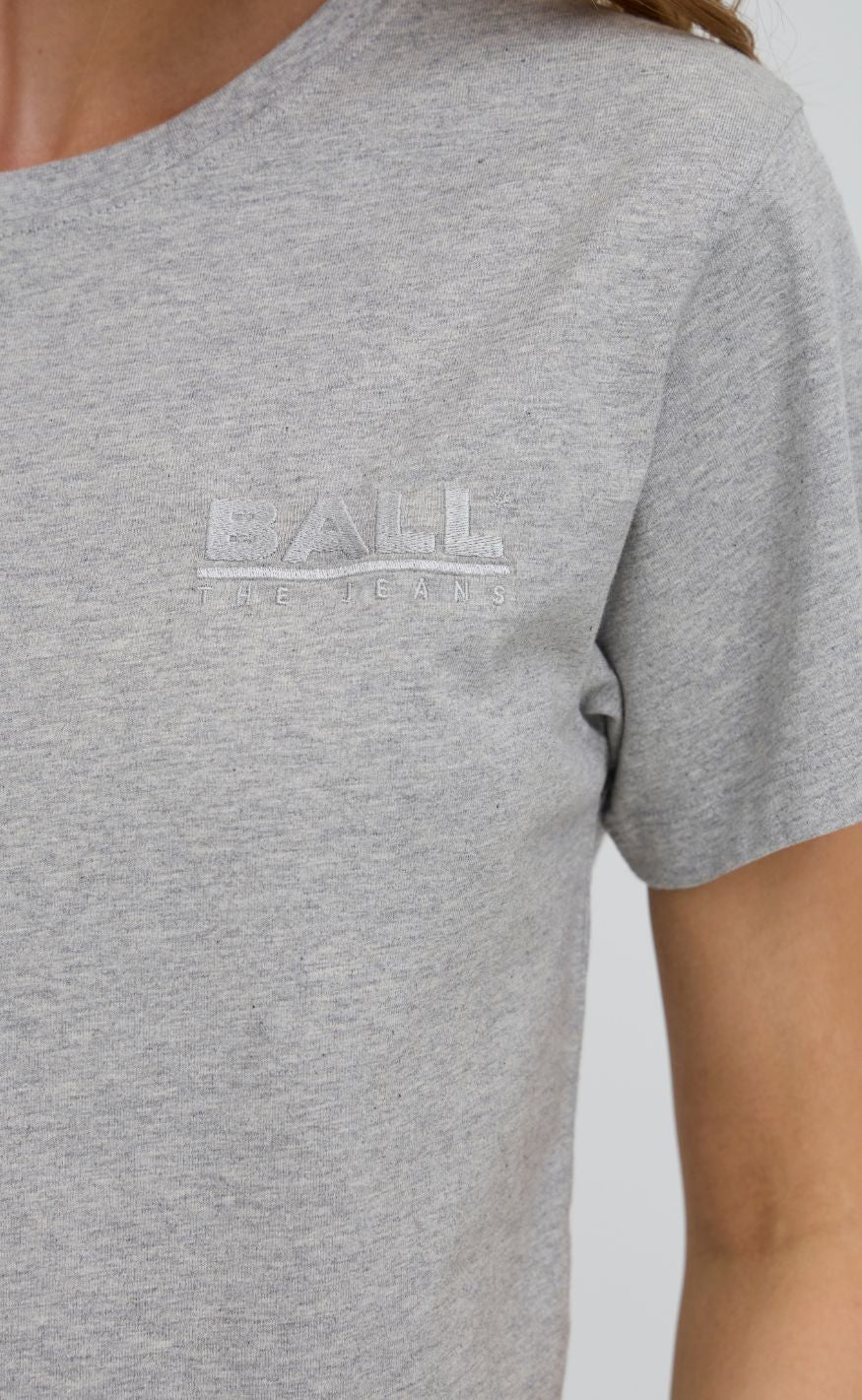 BALL Original T-shirt - Simona - Medium Gray Melange - Image 4