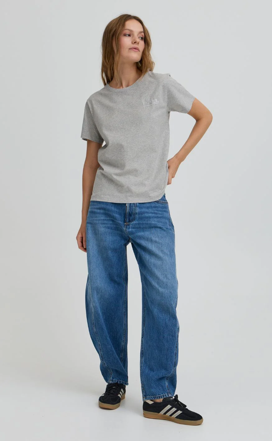 BALL Original T-shirt - Simona - Medium Gray Melange - Image 5
