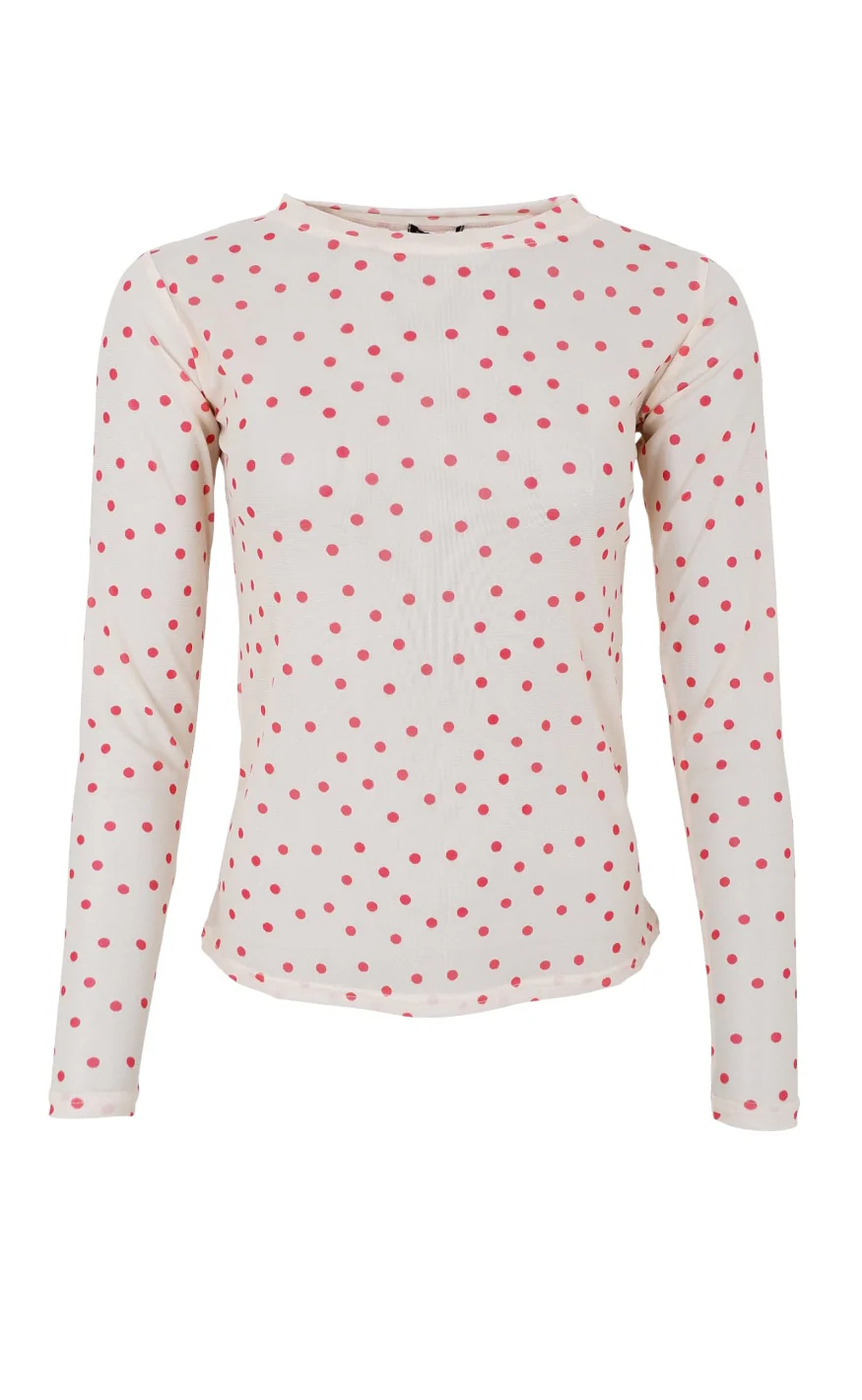 Black Colour Bluse - Annie Mesh - Red Dot
