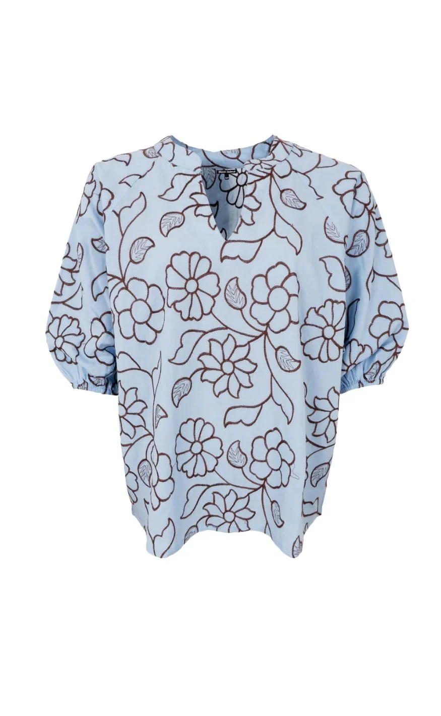 Black Colour Bluse - Marriot - Lt. Blue