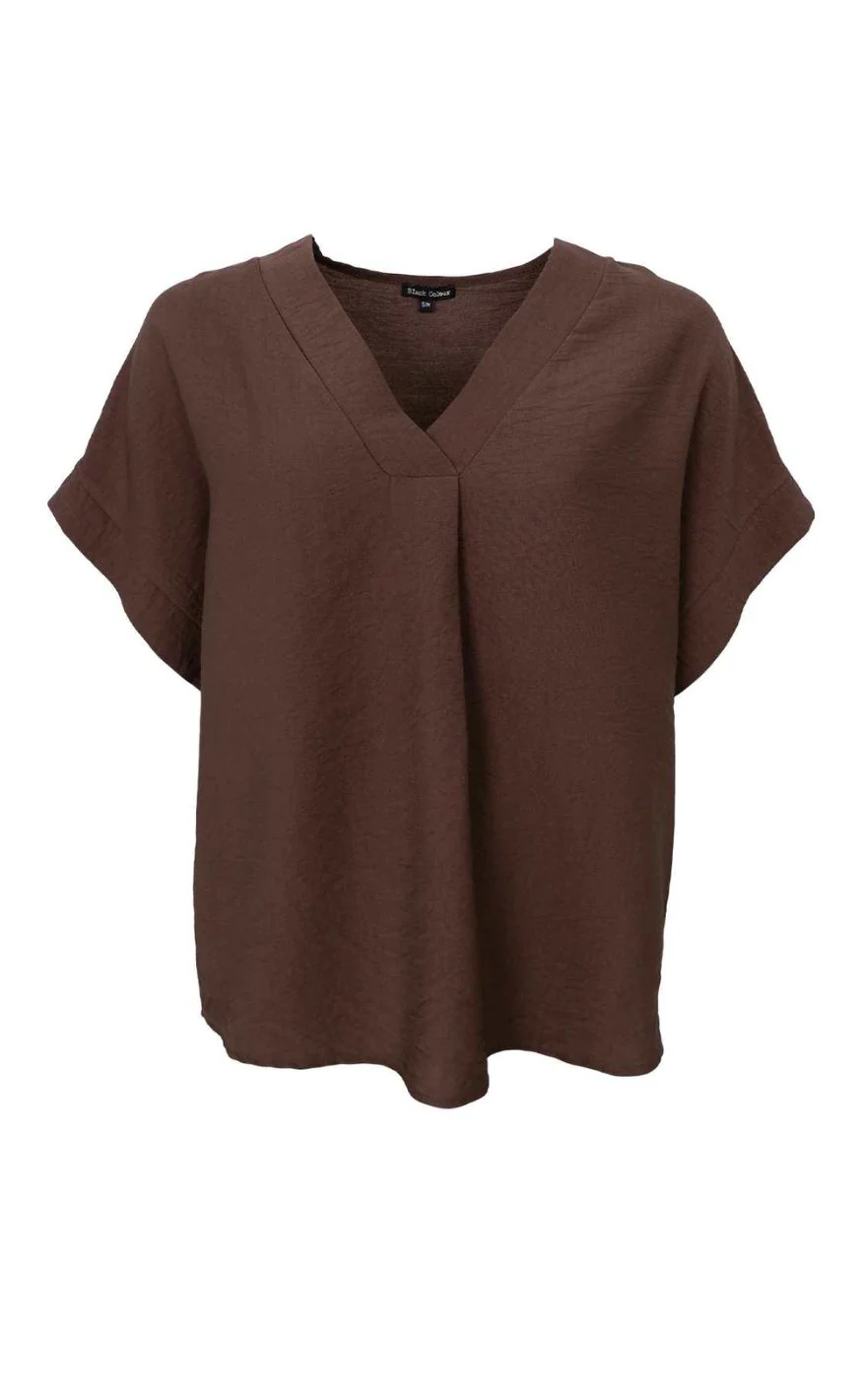 Black Colour Bluse - Samos - Coffee