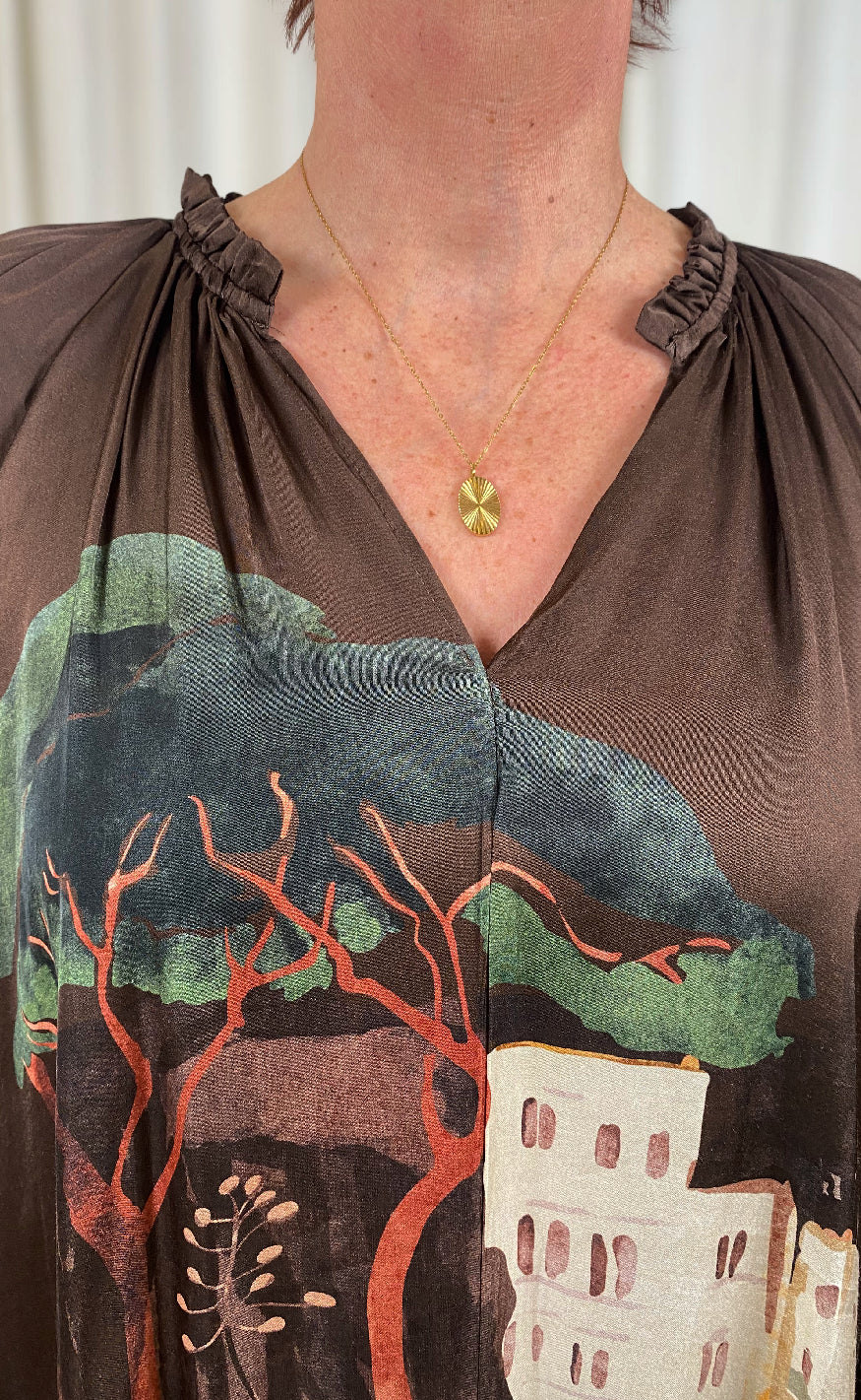 Black Colour Bluse - Toscana - Coffee - Image 9