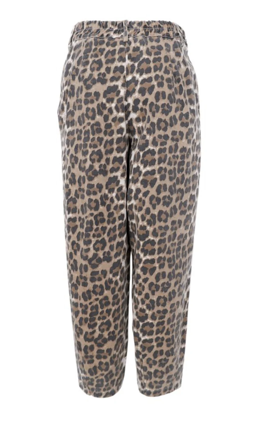 Black Colour Bukser - Ellie Barrel - Leopard - Image 3