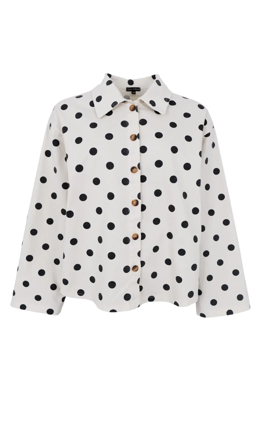 Black Colour Jakke - Ellie - White Dot - Image 2