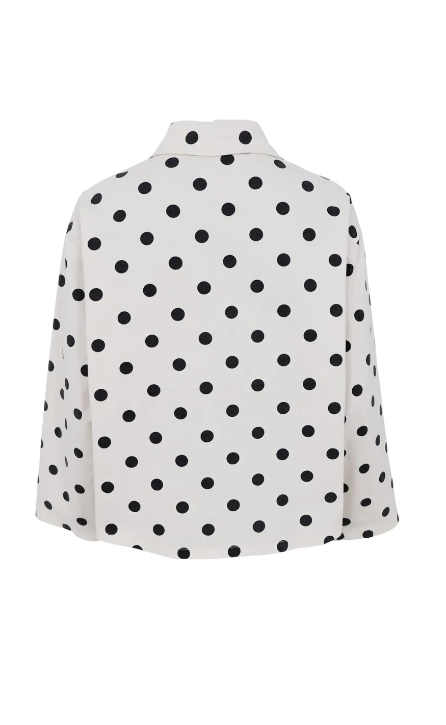 Black Colour Jakke - Ellie - White Dot - Image 3