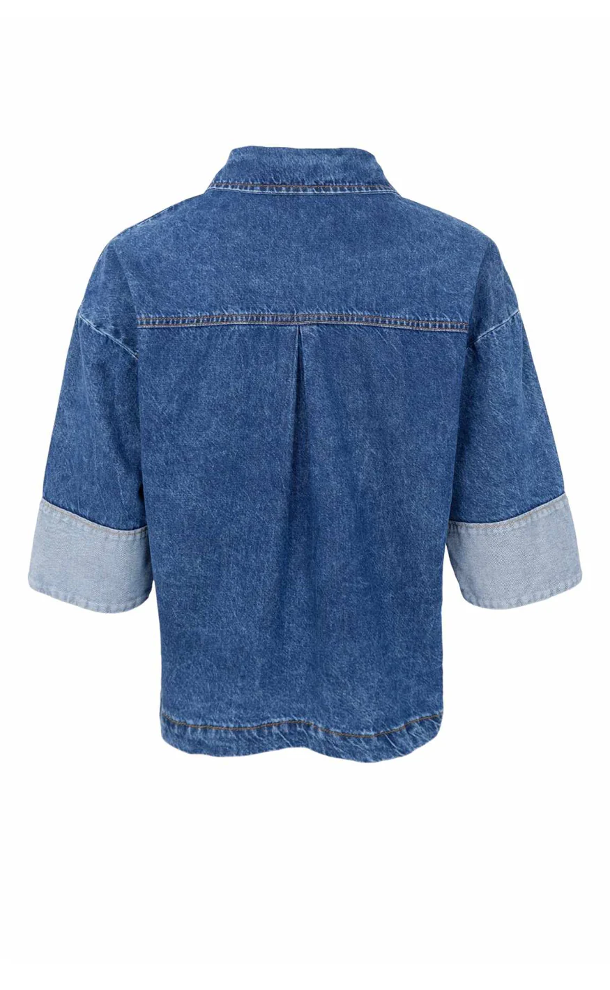 Black Colour Jakke - Izzy - Mid Blue - Image 3