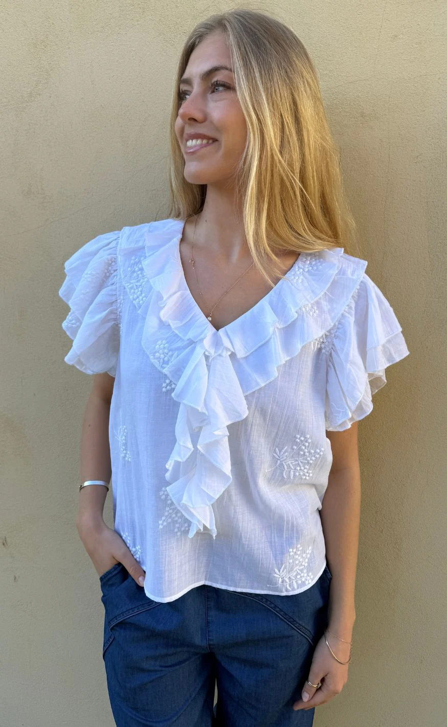 Continue Bluse - Ines Fringles - White - Image 2