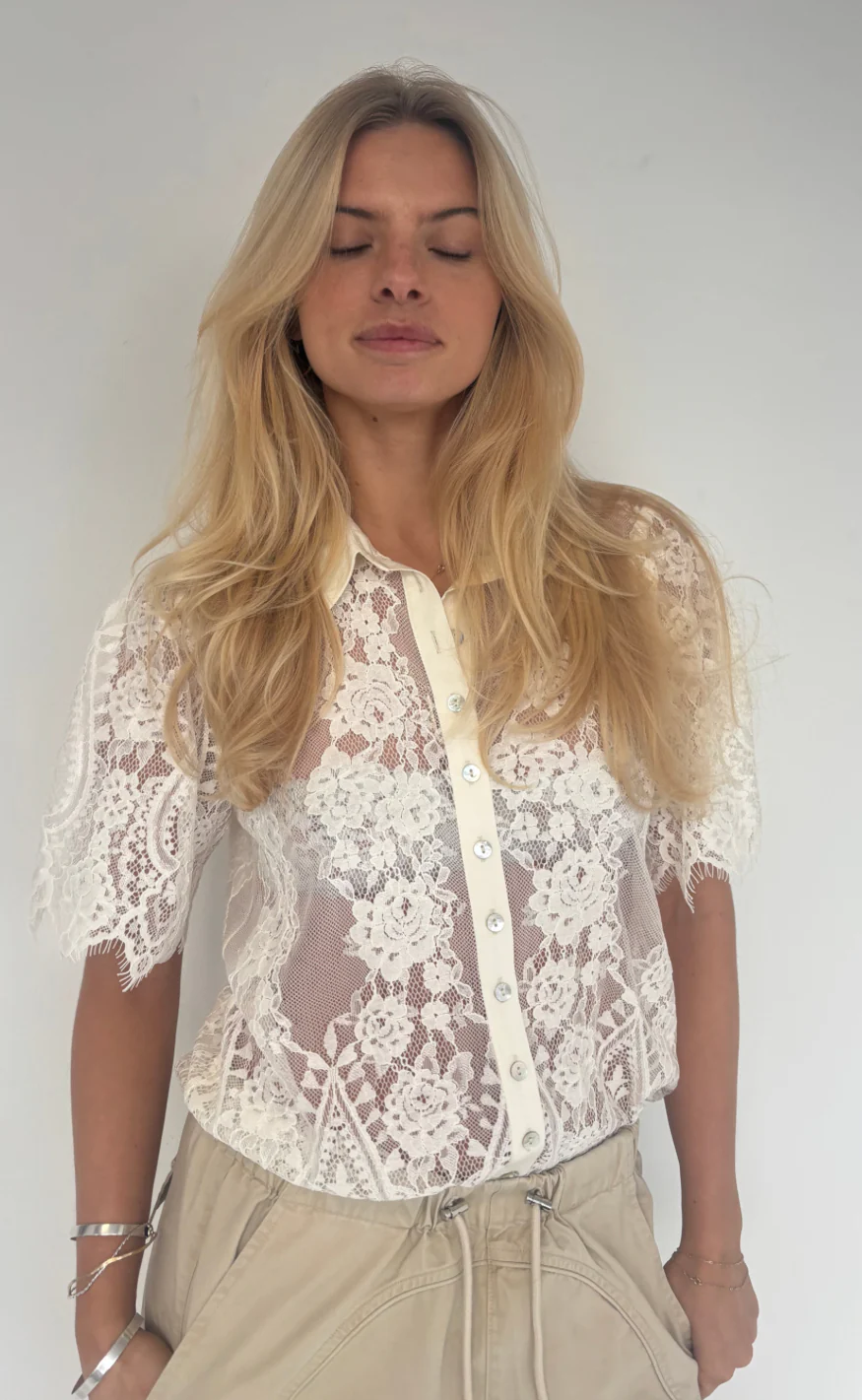 Continue Bluse - Paloma Lace - Off White