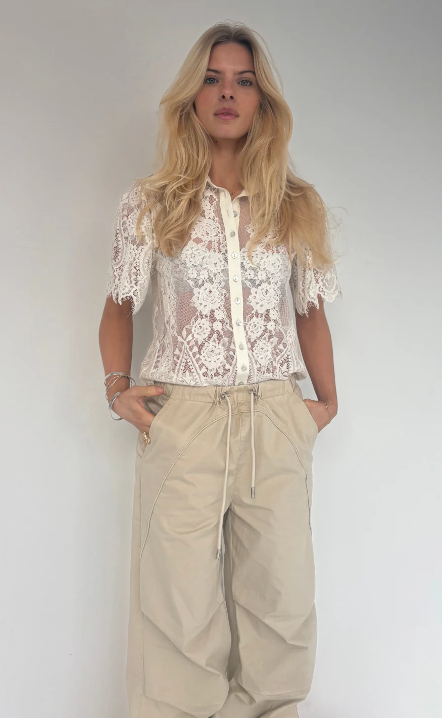 Continue Bluse - Paloma Lace - Off White - Image 3