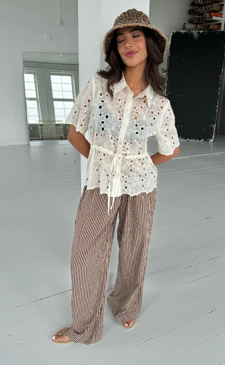 Continue Bukser - Noah - Brown Small Stripe - Image 2