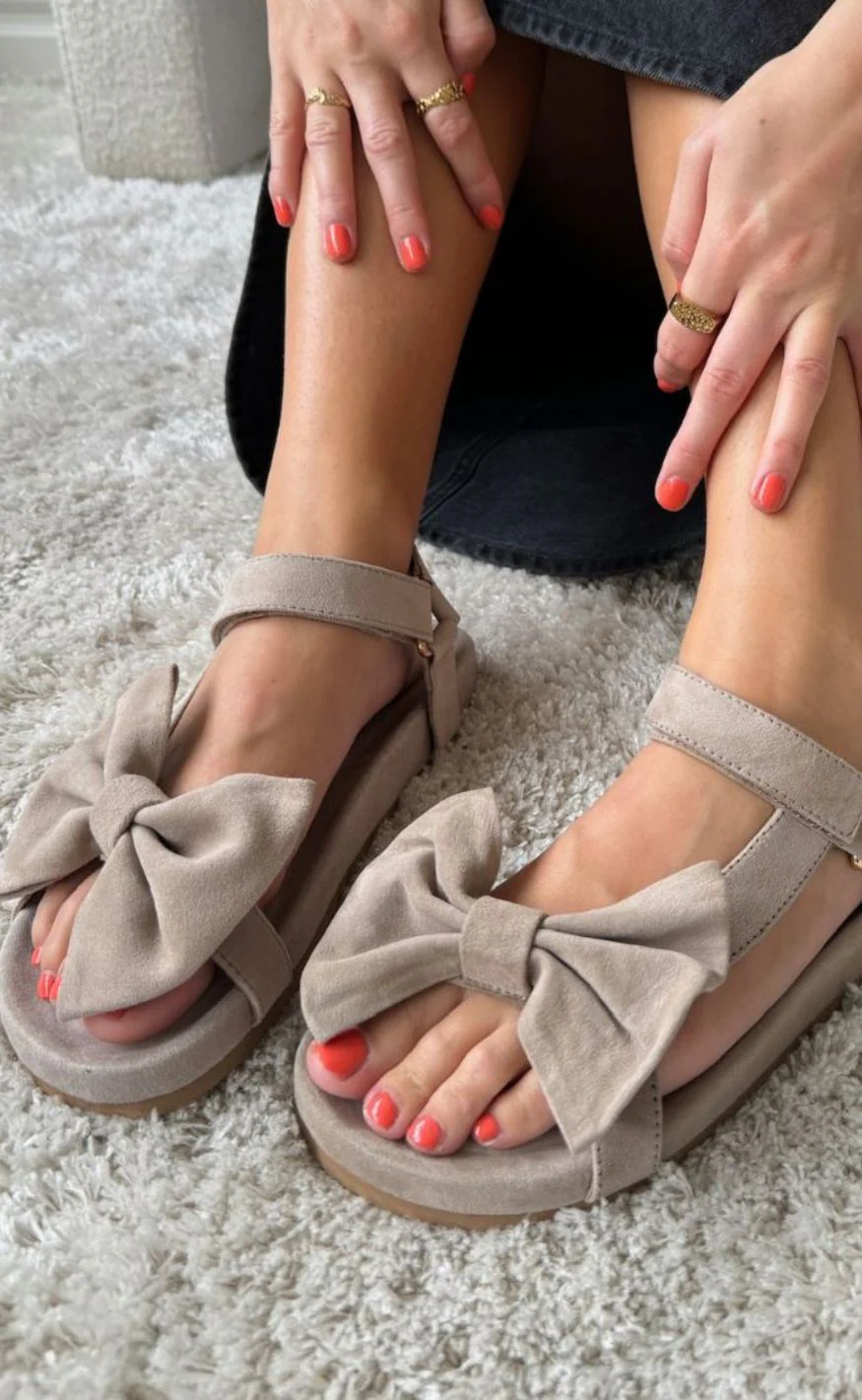 Copenhagen Shoes Sandaler By Josefine Valentin - Sky And Diamonds Suede - Beige - Image 4