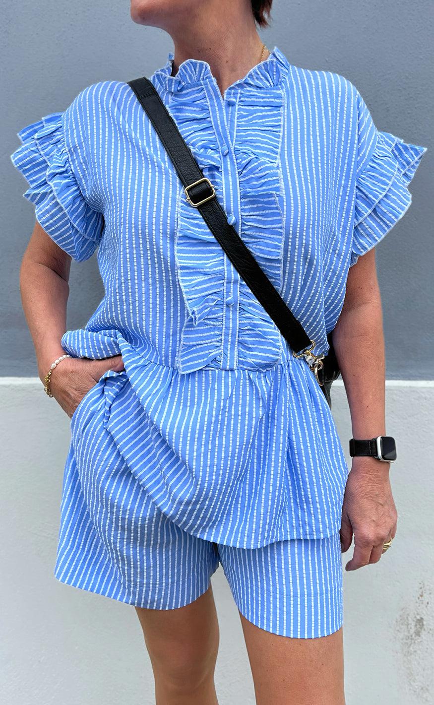 Say INA Copenhagen Shorts - Liv - Blue Striped - Image 3