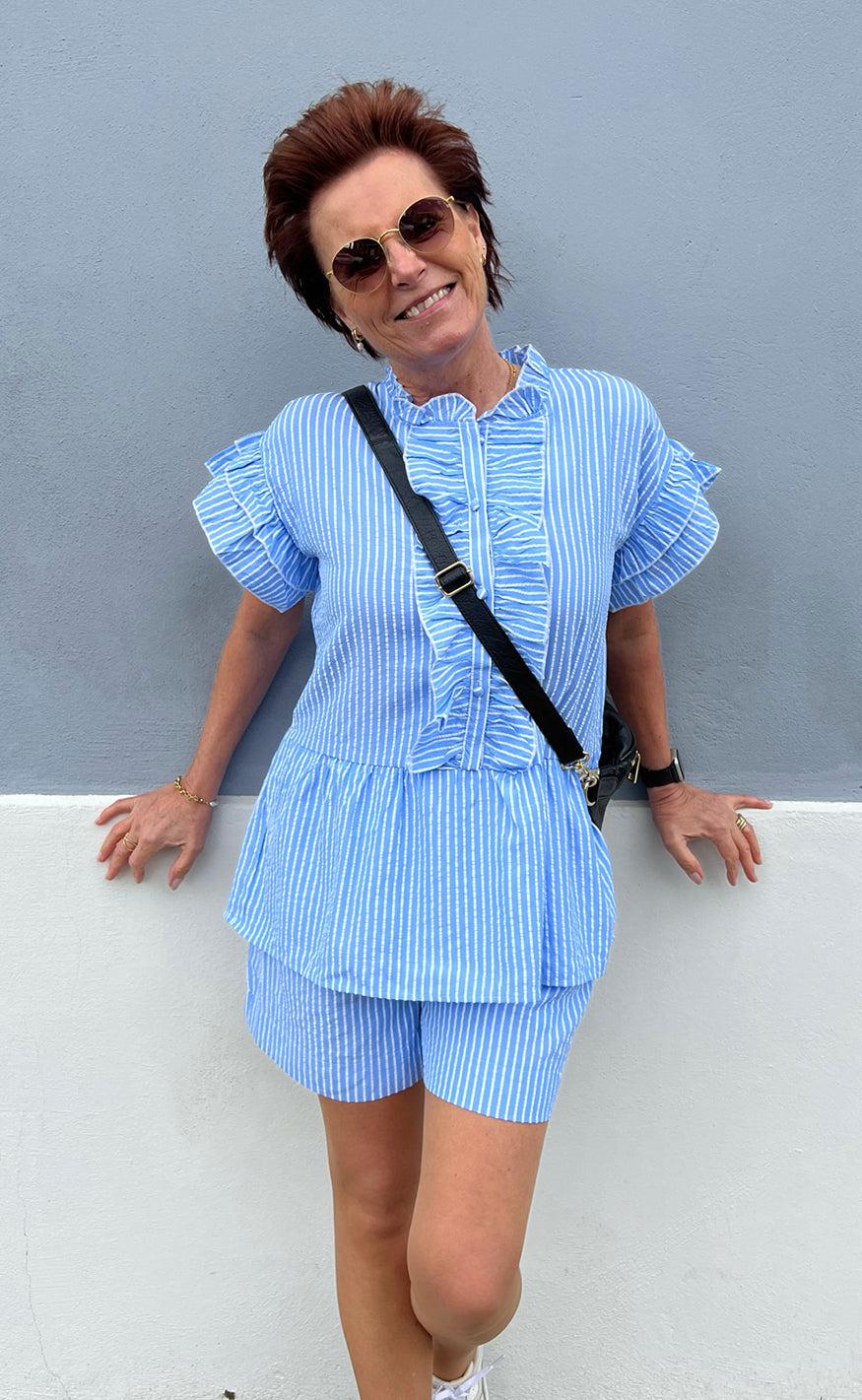 Say INA Copenhagen Shorts - Liv - Blue Striped - Image 5