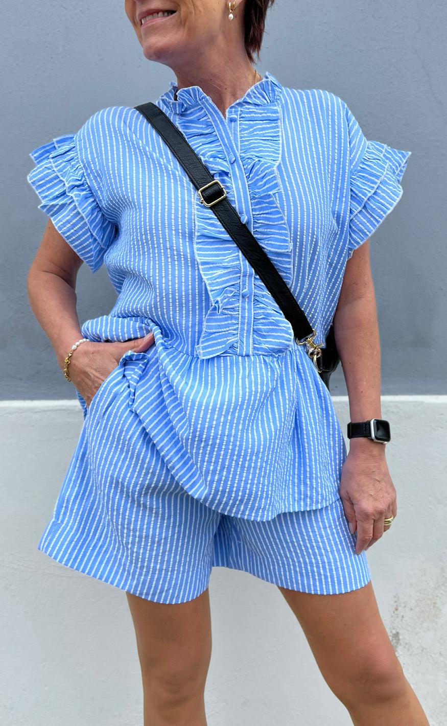 Say INA Copenhagen Shorts - Liv - Blue Striped - Image 6