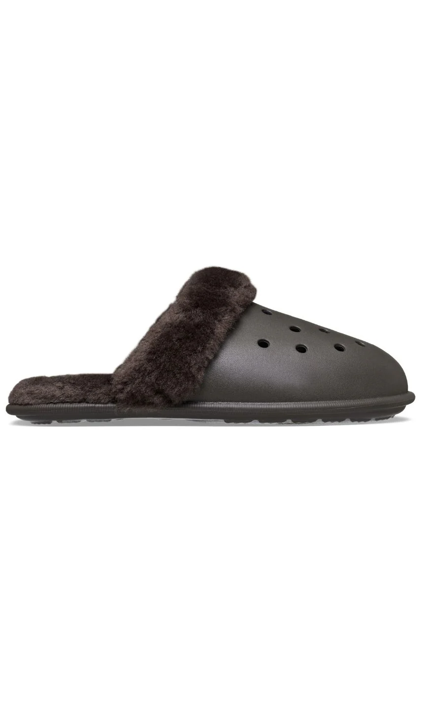 Crocs Træsko - Classic Fuzz Scuff - Dark Cocoa