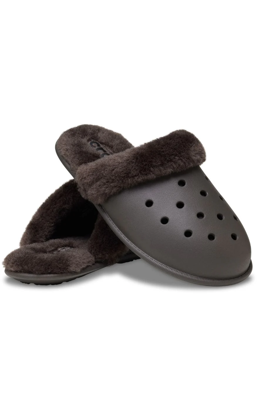 Crocs Træsko - Classic Fuzz Scuff - Dark Cocoa - Image 4
