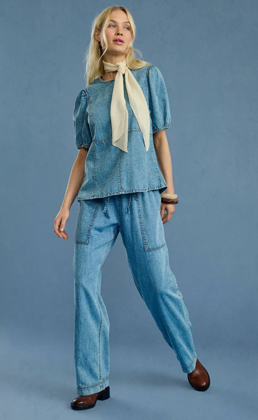 Culture Bluse - Adele Arpa - Blue Stone Wash - Image 10