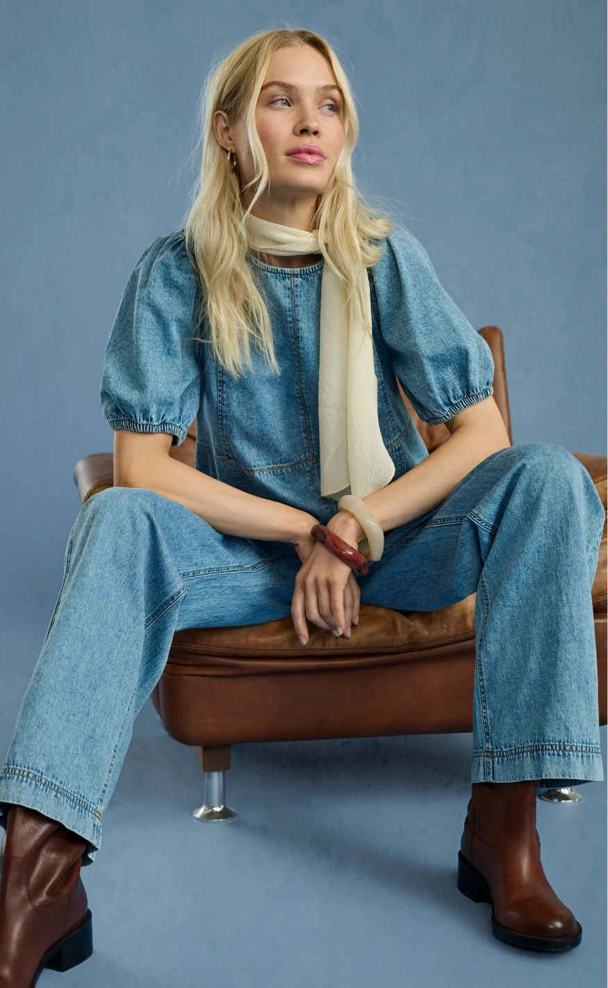 Culture Bluse - Adele Arpa - Blue Stone Wash - Image 5