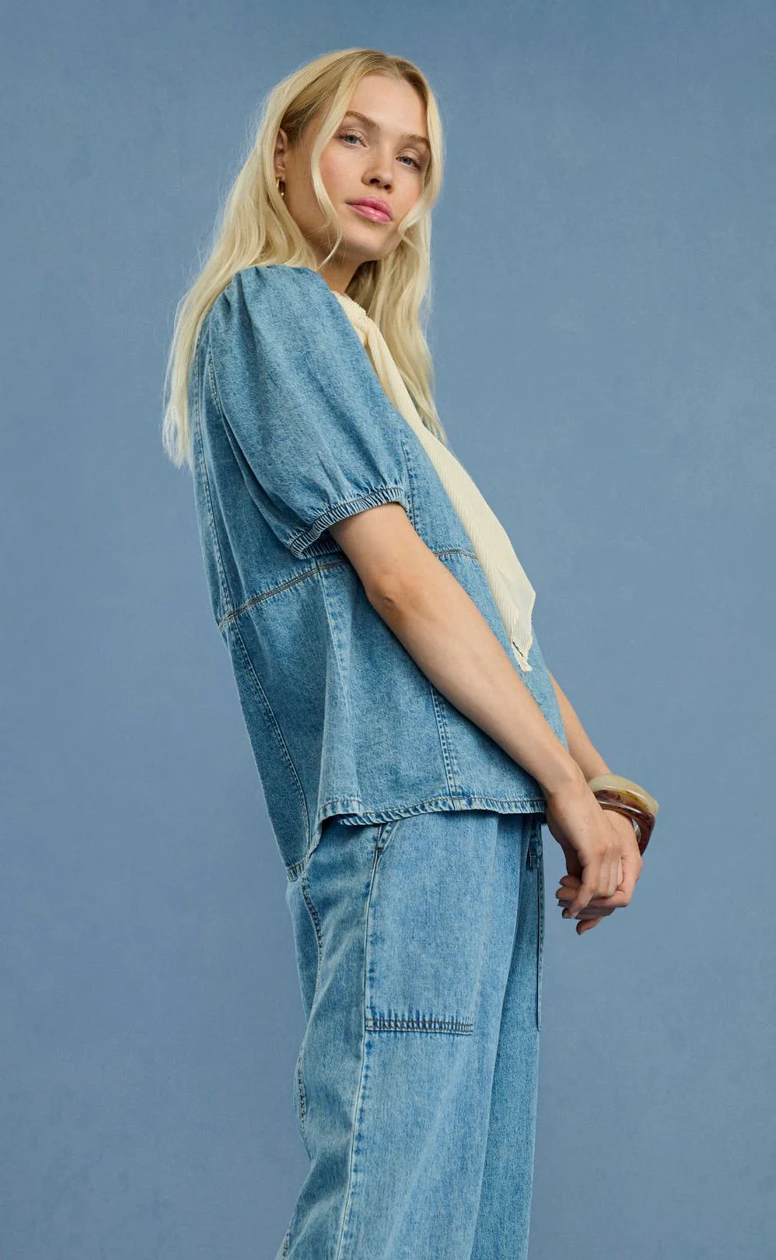 Culture Bluse - Adele Arpa - Blue Stone Wash - Image 6