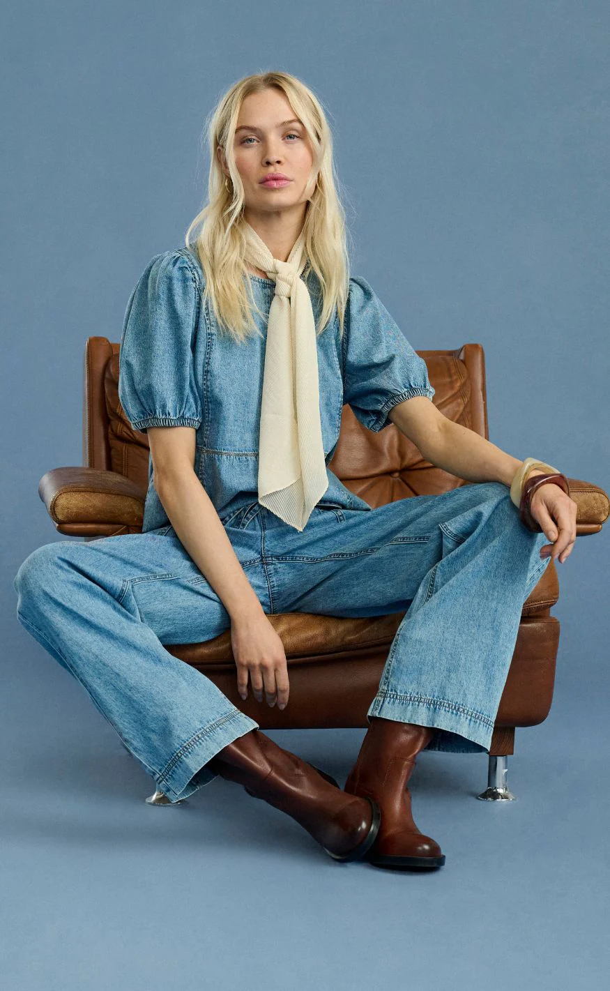 Culture Bluse - Adele Arpa - Blue Stone Wash - Image 7