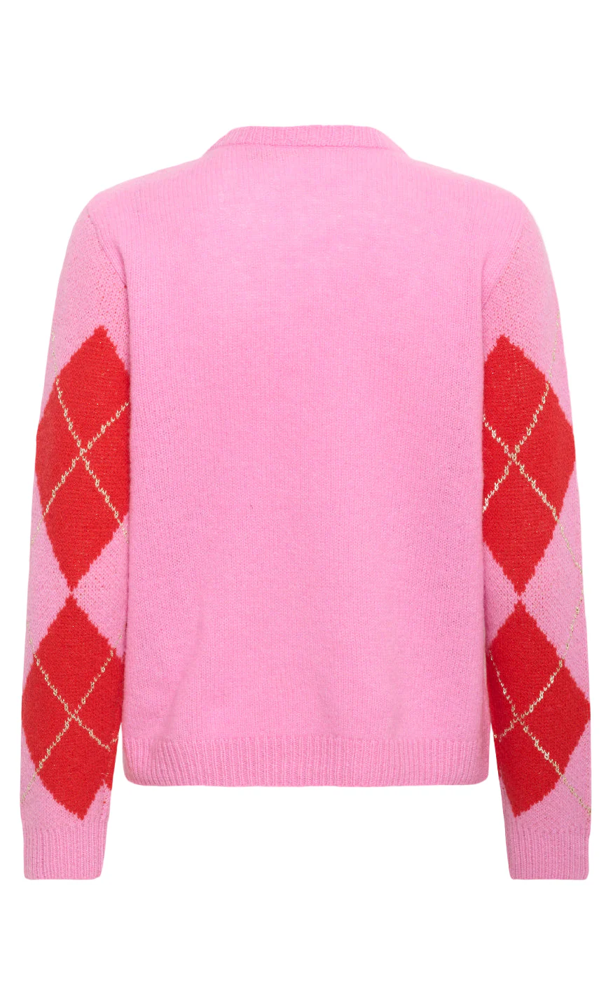 Culture Striktrøje - Harlekin Katrina - Fuchsia Pink Melange - Image 4