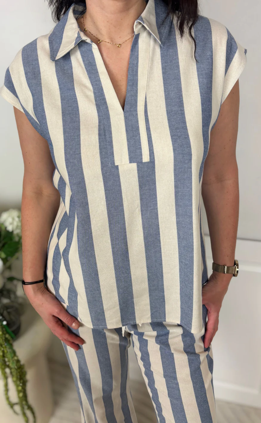 Culture Top - Kapina - Whitecap/Blue Stripe - Image 2