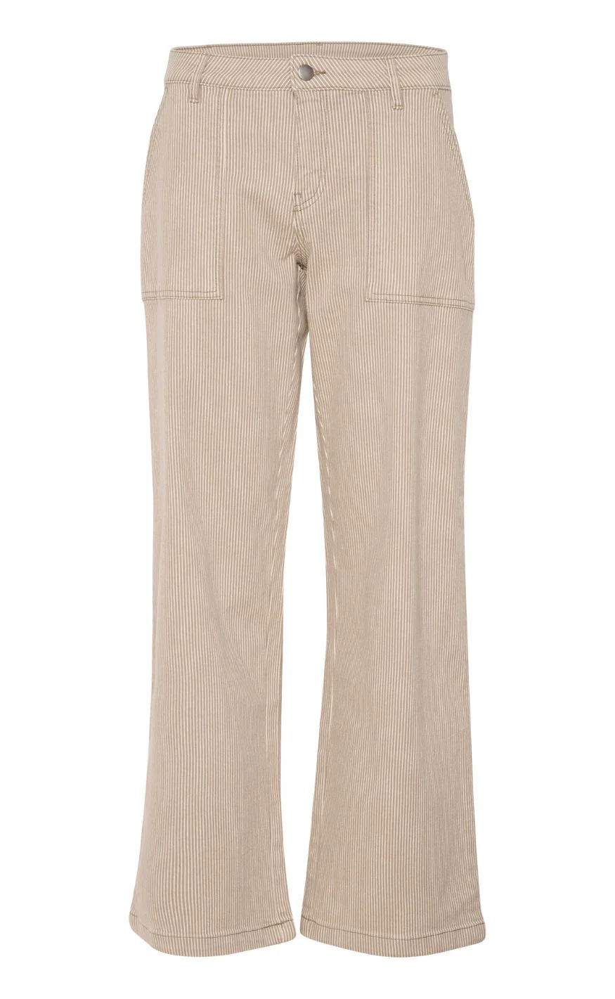 Culture Bukser - Milky - Dune/White Stripe - Image 2