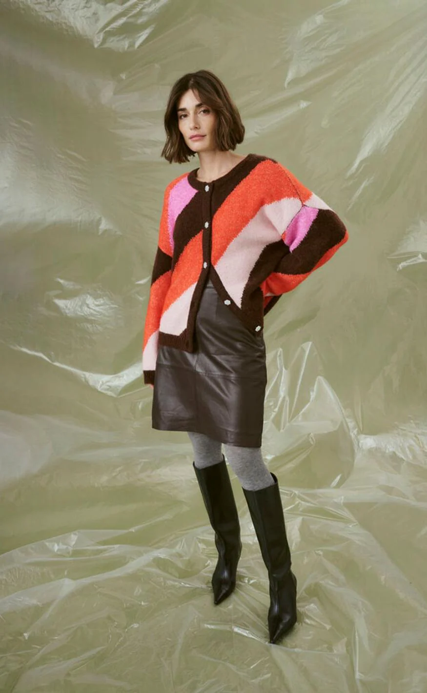 Culture Cardigan - Diga Kimmy - Brown/Pink Mix - Image 12