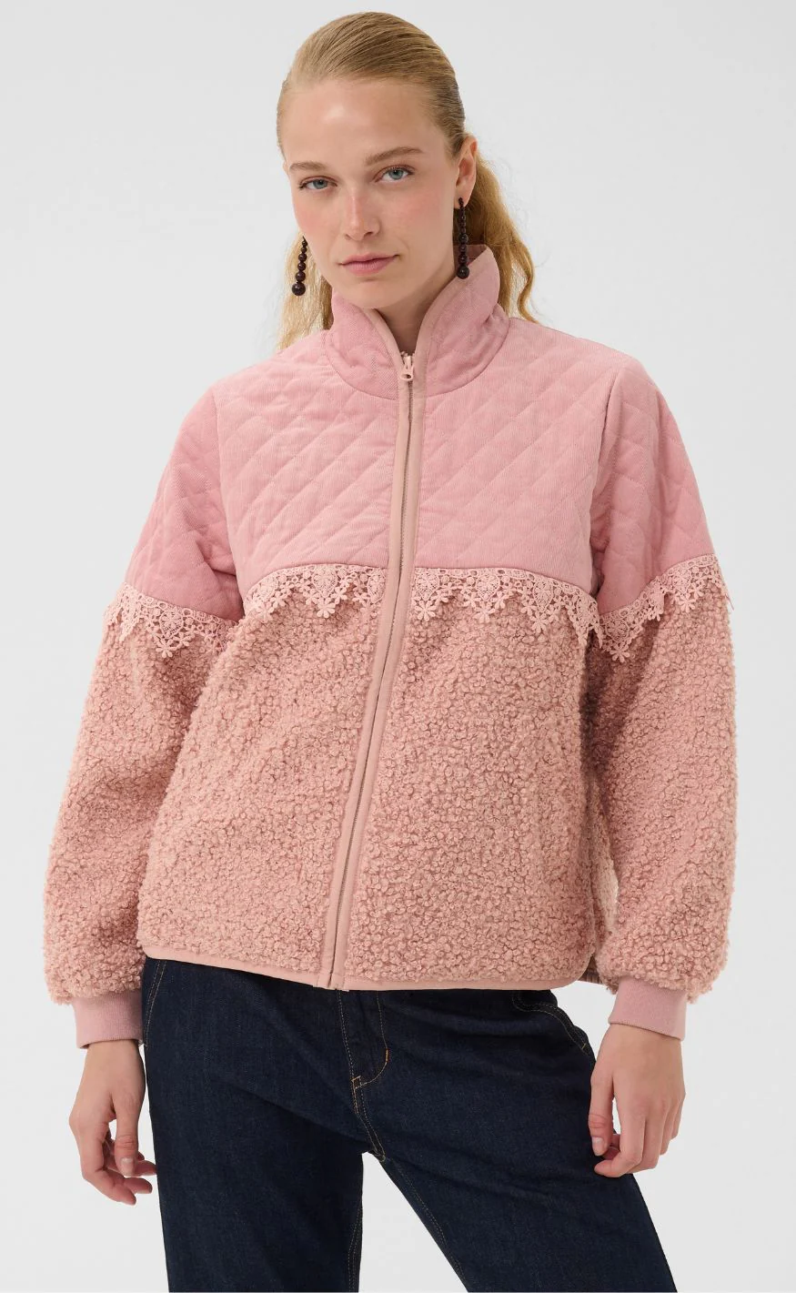 Culture Jakke - Lenia Catina Teddy - Pale Mauve - Image 2