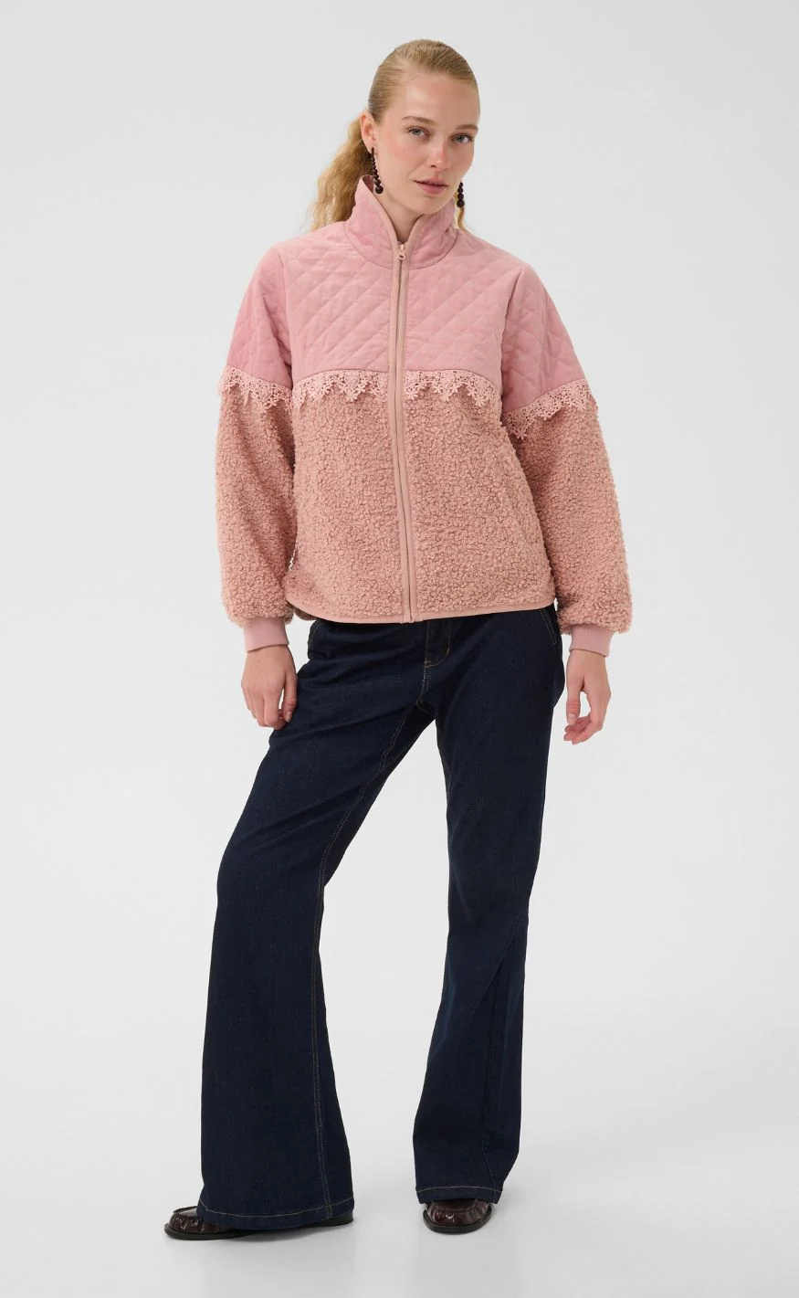 Culture Jakke - Lenia Catina Teddy - Pale Mauve - Image 4