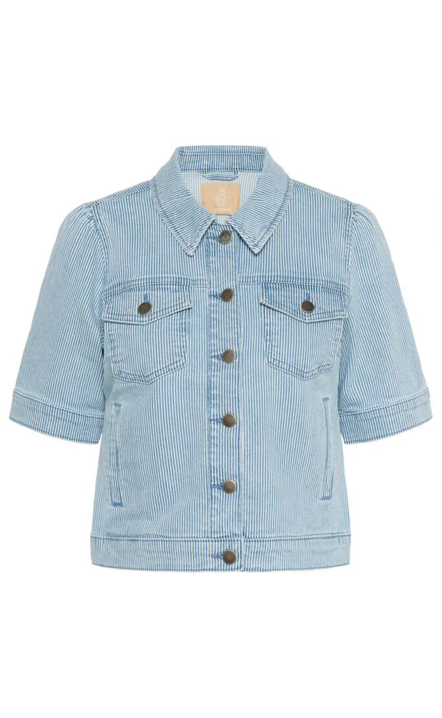 Culture Jakke - Milky SS - Blue/White Stripe - Image 2