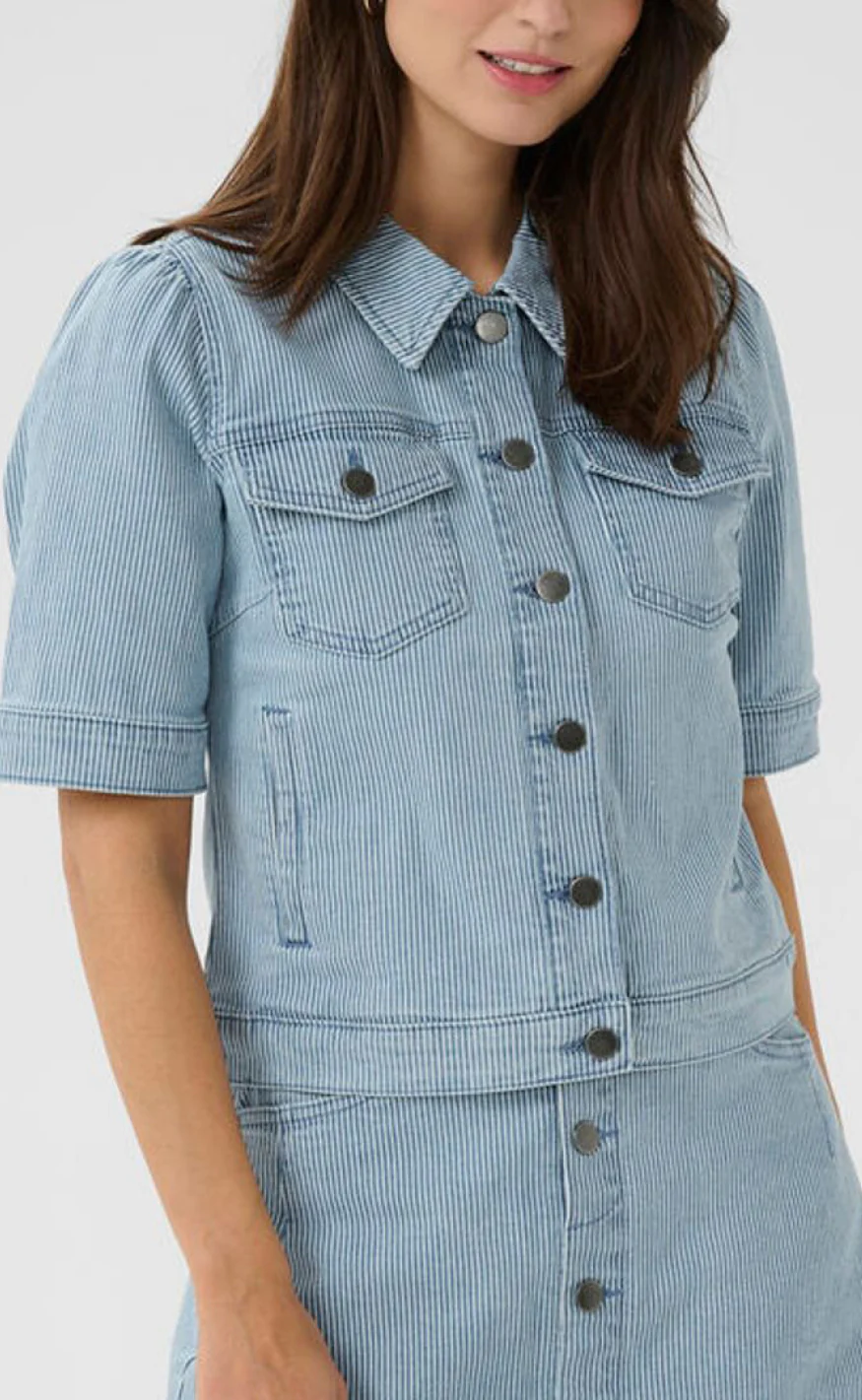 Culture Jakke - Milky SS - Blue/White Stripe - Image 5