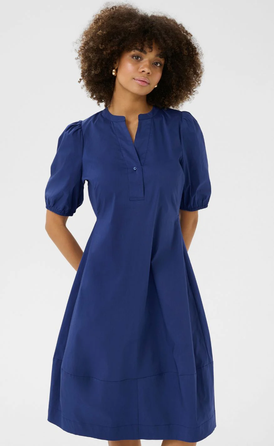 Culture Kjole - Antoinett SS Placket - Mazarine Blue - Image 2