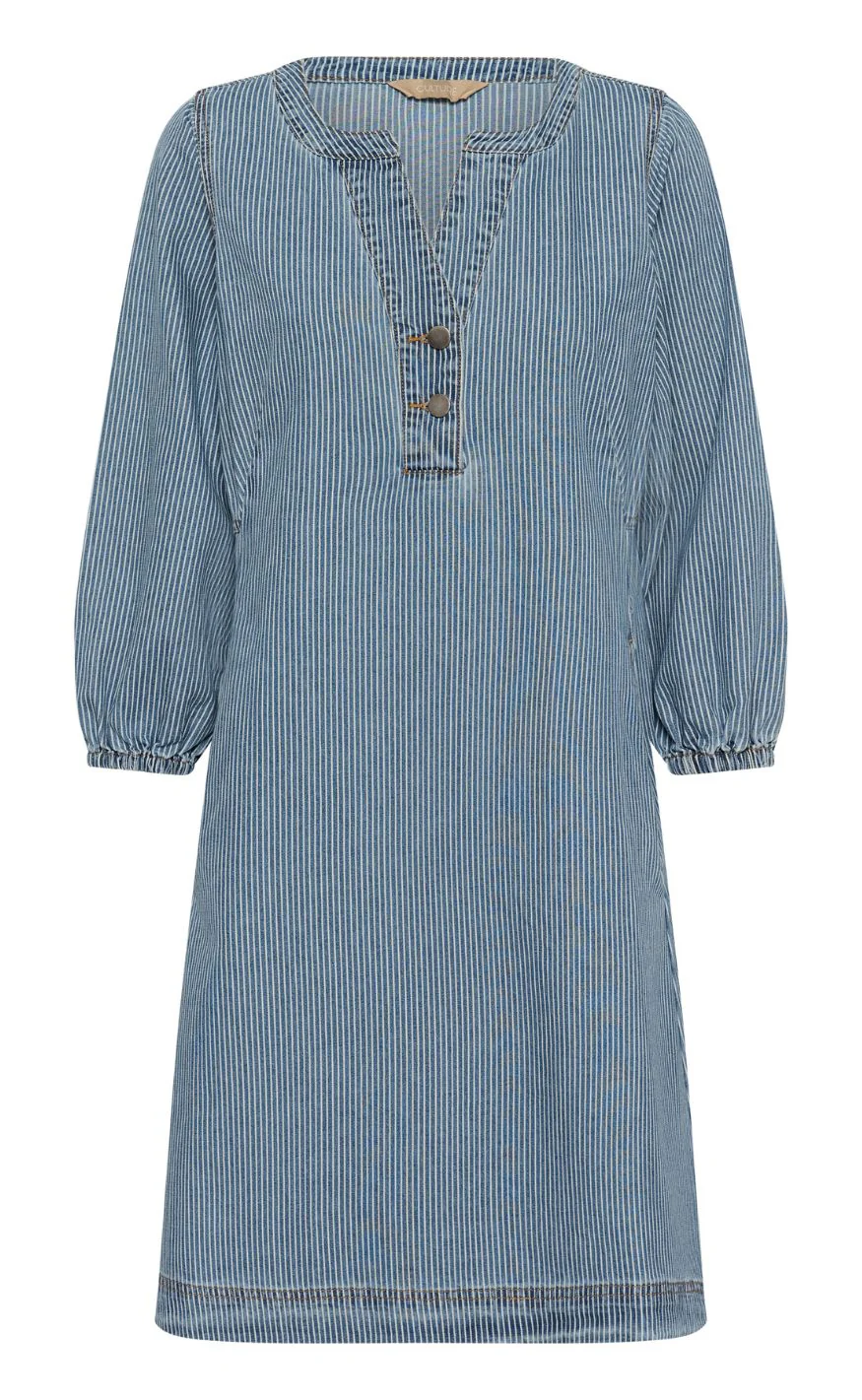 Culture Kjole - Ayna - Blue/White Stripe