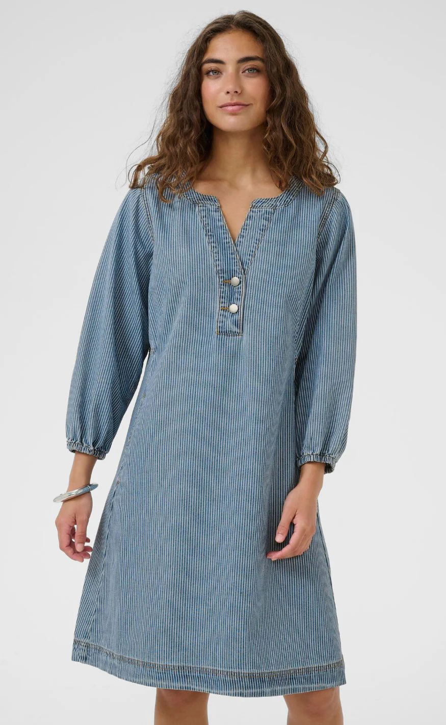 Culture Kjole - Ayna - Blue/White Stripe - Image 2