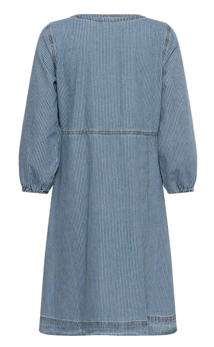 Culture Kjole - Ayna - Blue/White Stripe - Image 3