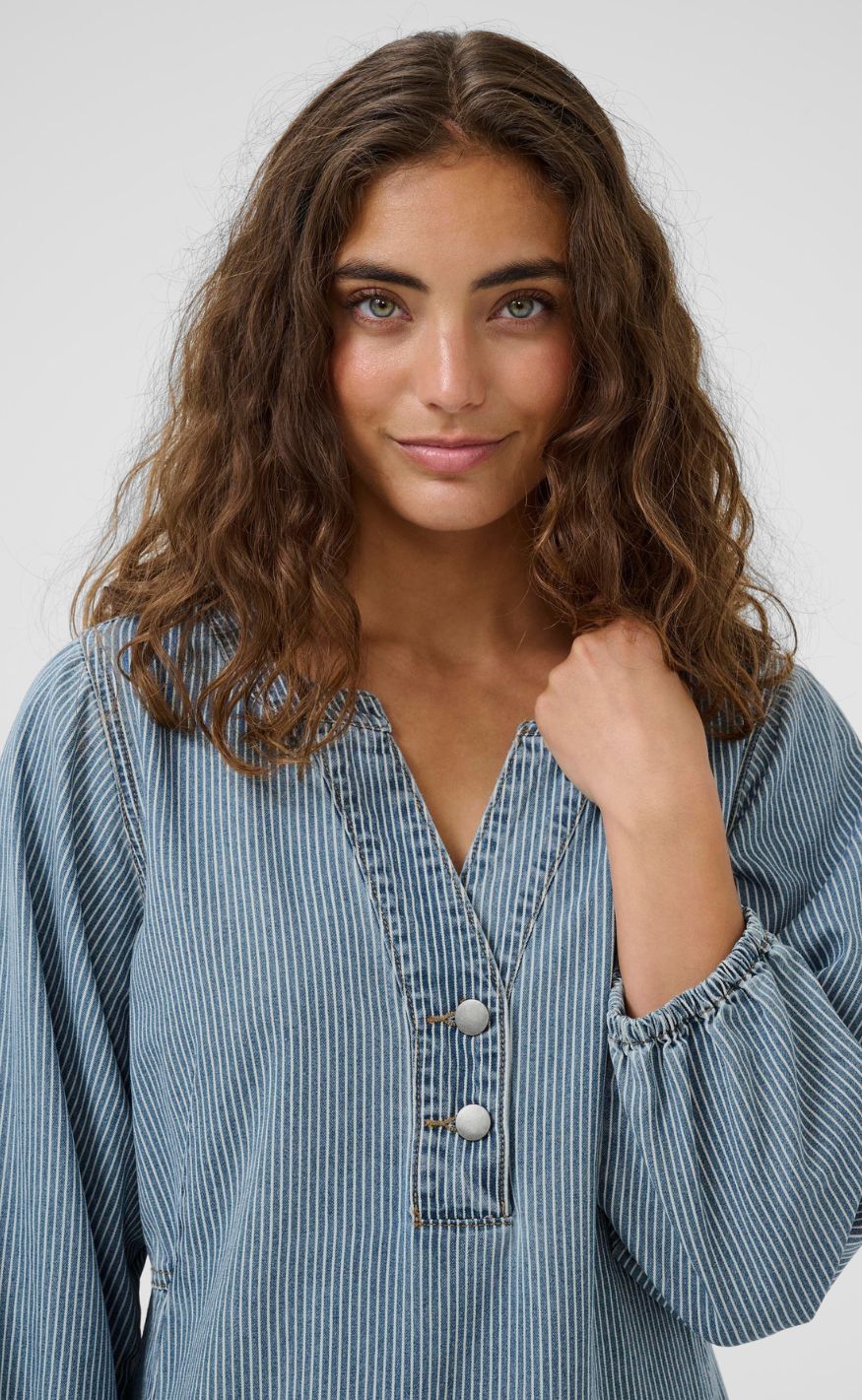 Culture Kjole - Ayna - Blue/White Stripe - Image 4