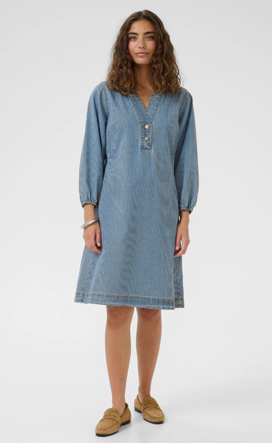 Culture Kjole - Ayna - Blue/White Stripe - Image 5
