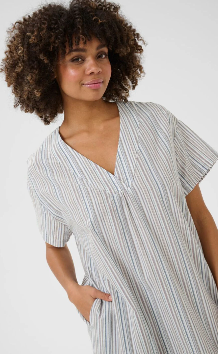Culture Kjole - Twila - Blue Stripe - Image 6